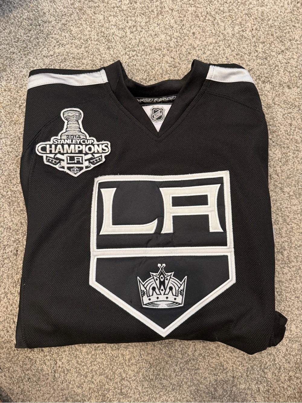 Reebok Black and White LA Kings Stanley Cup Champions Jersey